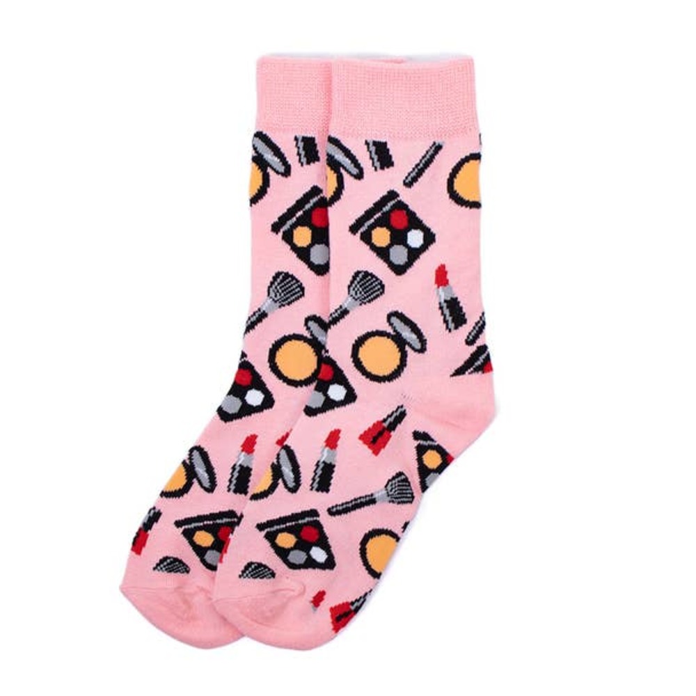 Makeup Pink Novelty Socks